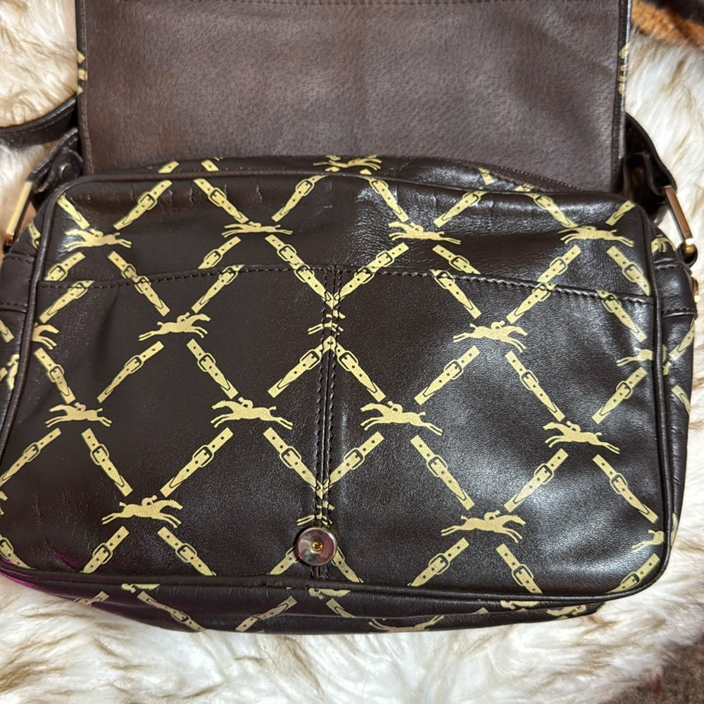 Longchamp Shoulder Bag Leather Dark Brown Horse - Picture 4 of 14